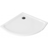 Mexen Flat halve ronde douchebak slim 100 x 100 cm, wit, zwarte sifon - 41101010B