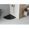 Mexen Flat brodzik półokrągły slim 100 x 100 cm, czarny, syfon złoty - 41701010G