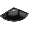 Mexen Flat brodzik półokrągły slim 100 x 100 cm, czarny, syfon złoty - 41701010G
