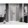 Mexen Lunar-F porte de douche pliantes droites 130 cm, transparentes, cuivre brossé - 836S-130-050-65-00-P