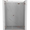 Mexen Lunar-F faltbare Duschabtrennung rechts 135 cm, transparent, gebürstetes Kupfer - 836S-135-050-65-00-P