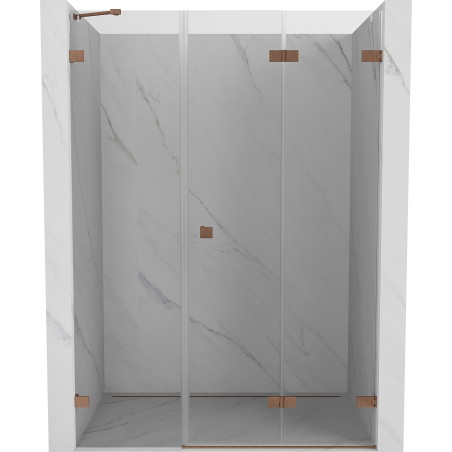 Mexen Lunar-F kokkupandavad duššuksed paremad 145 cm, läbipaistev, harjatud vask - 836S-145-050-65-00-P