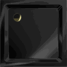 Mexen Flat brodzik kwadratowy slim 70 x 70 cm, czarny, syfon złoty - 40707070G
