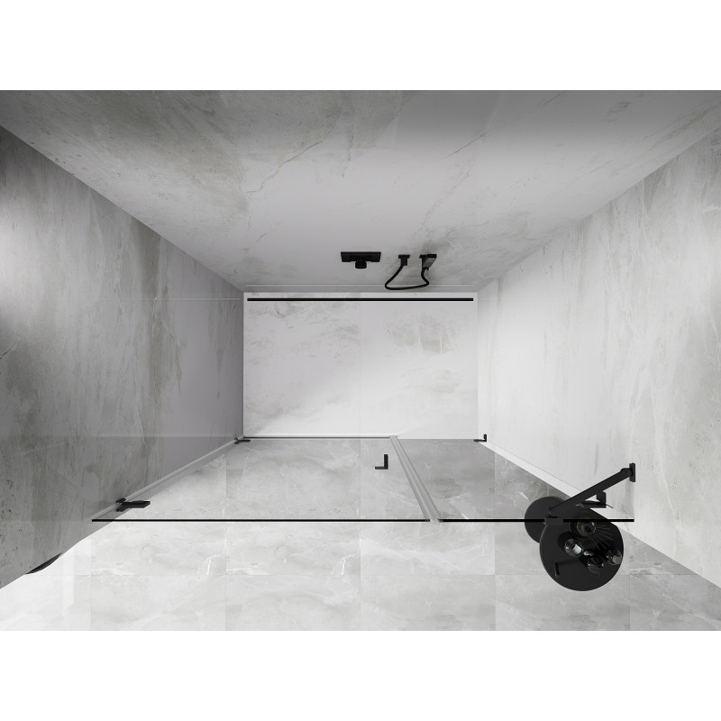 Mexen Lunar-B drzwi prysznicowe uchylne lewe 125 cm, transparent, gun metal - 832S-125-050-95-00-L