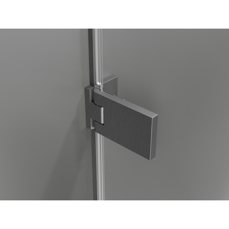 Mexen Lunar-F drzwi prysznicowe składane prawe 120 cm, transparent, gun gray szczotkowany - 836S-120-050-66-00-P