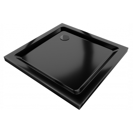 Bac à douche carré slim Mexen Flat 70 x 70 cm, noir, siphon noir - 40707070B