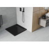 Mexen Flat square shower tray slim 70 x 70 cm, black, black siphon - 40707070B