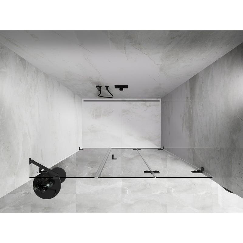 Mexen Lunar-F foldable shower door right 130 cm, transparent, brushed gun gray - 836S-130-050-66-00-P