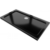 Mexen Flat rectangular slim shower tray 130 x 70 cm, black, chrome siphon - 40707013