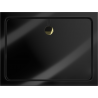 Mexen Flat rectangular slim shower tray 80 x 70 cm, black, gold siphon - 40707080G