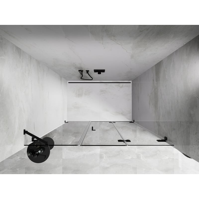 Mexen Lunar-F porte de douche pliante droite 110 cm, transparent, noir - 836S-110-050-70-00-P