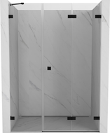 Mexen Lunar-F preklopna desna tuš vrata 115 cm, prozirna, crna - 836S-115-050-70-00-P