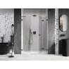 Mexen Lunar-F foldable shower door right 140 cm, transparent, black - 836S-140-050-70-00-P