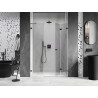 Mexen Lunar-F volditavad dušiuksed parempoolsed 115 cm, läbipaistev, gun metal - 836S-115-050-95-00-P