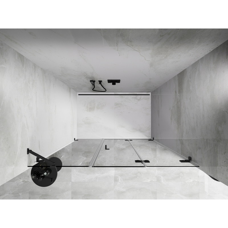 Mexen Lunar-F volditavad dušiuksed parempoolsed 115 cm, läbipaistev, gun metal - 836S-115-050-95-00-P
