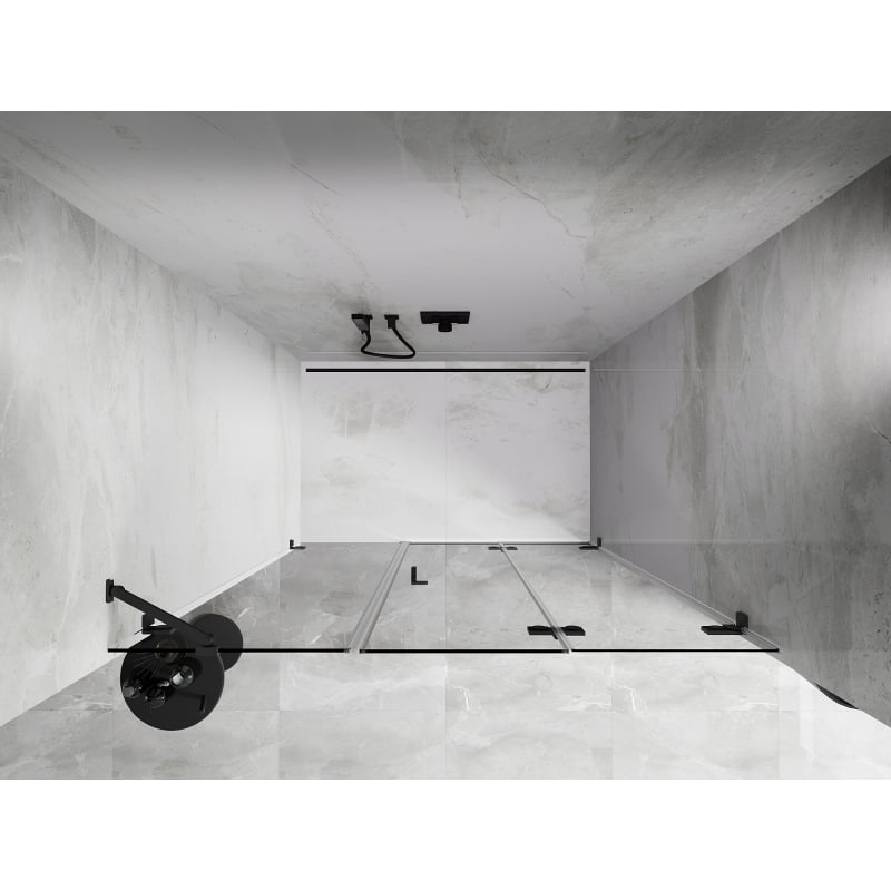 Mexen Lunar-F drzwi prysznicowe składane prawe 130 cm, transparent, gun metal - 836S-130-050-95-00-P
