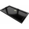 Mexen Flat rechteckige, schlanke Duschwanne 120 x 70 cm, schwarz, goldener Siphon - 40707012G
