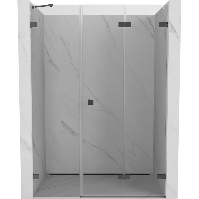 Mexen Lunar-F zusammenklappbare Duschkabinentür rechts 140 cm, transparent, Gun-Metal - 836S-140-050-95-00-P