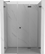 Mexen Lunar-F preklopna tuš vrata desna 145 cm, prozirna, gun metal - 836S-145-050-95-00-P