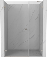 Mexen Lunar-B lijeva preklopna tuš vrata 115 cm, prozirna, brušeni nikal - 832S-115-050-97-00-L