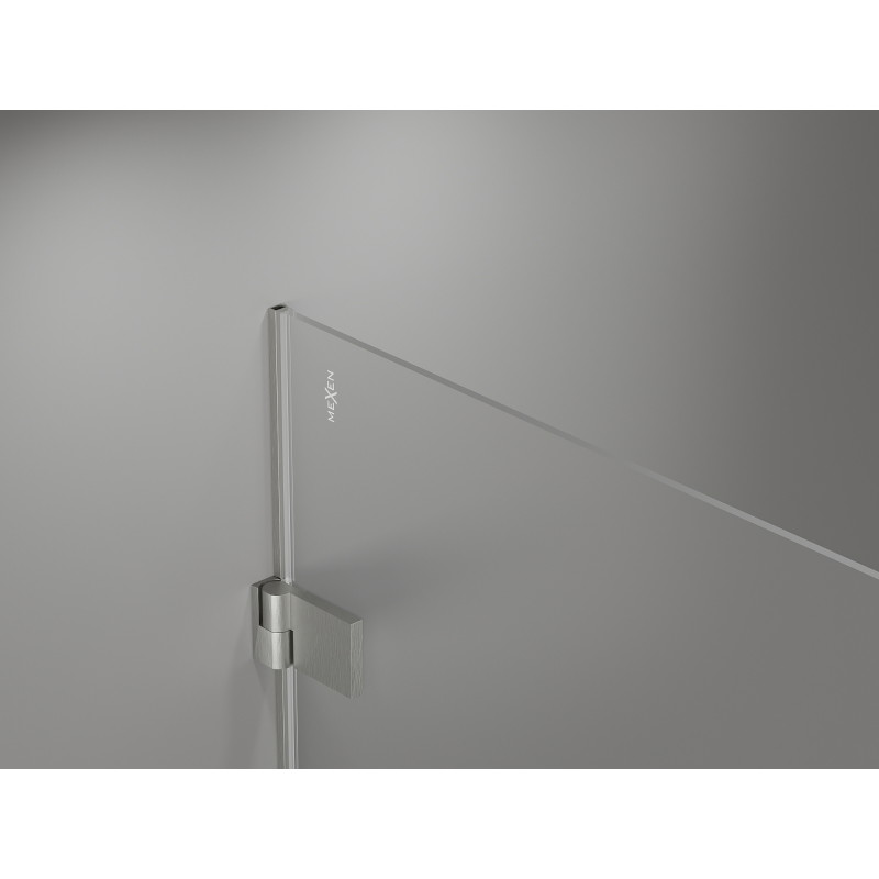 Mexen Lunar-B vasakpoolne pöörduksega dušiuks 120 cm, läbipaistev, harjatud nikkel - 832S-120-050-97-00-L