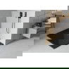 Mexen Flat rechteckige, schlanke Duschwanne 90 x 70 cm, schwarz, schwarzer Siphon - 40707090B