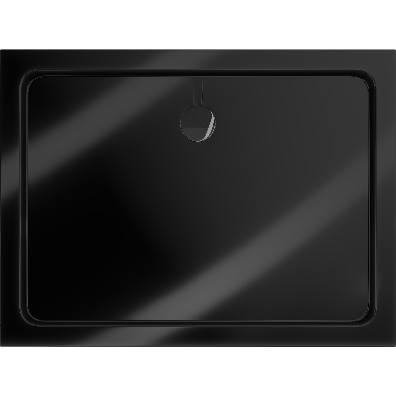 Mexen Flat base de duche retangular slim 100 x 70 cm, preto, sifão preto - 40707010B