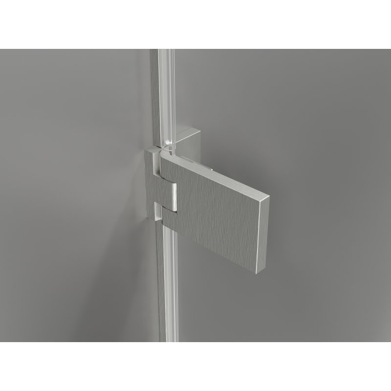 Mexen Lunar-F zložljiva tuš vrata desna 125 cm, prozorna, brušen nikelj - 836S-125-050-97-00-P