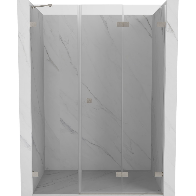 Mexen Lunar-F drzwi prysznicowe składane prawe 125 cm, transparent, nikiel szczotkowany - 836S-125-050-97-00-P