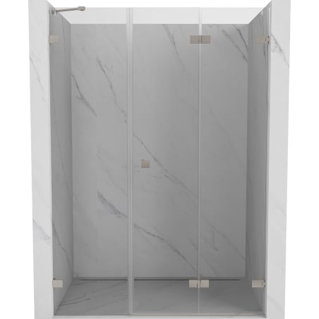 Mexen Lunar-F faltbare Duschkabinentür rechts 135 cm, transparent, gebürstetes Nickel - 836S-135-050-97-00-P