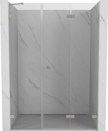 Mexen Lunar-F preklopna desna tuš vrata 140 cm, prozirna, brušeni nikal - 836S-140-050-97-00-P