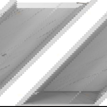 Mexen Lunar-B Duschabtrennung, links angeschlagen, transparentes Glas, gebürsteter Nickel - 832S-145-050-97-00-L