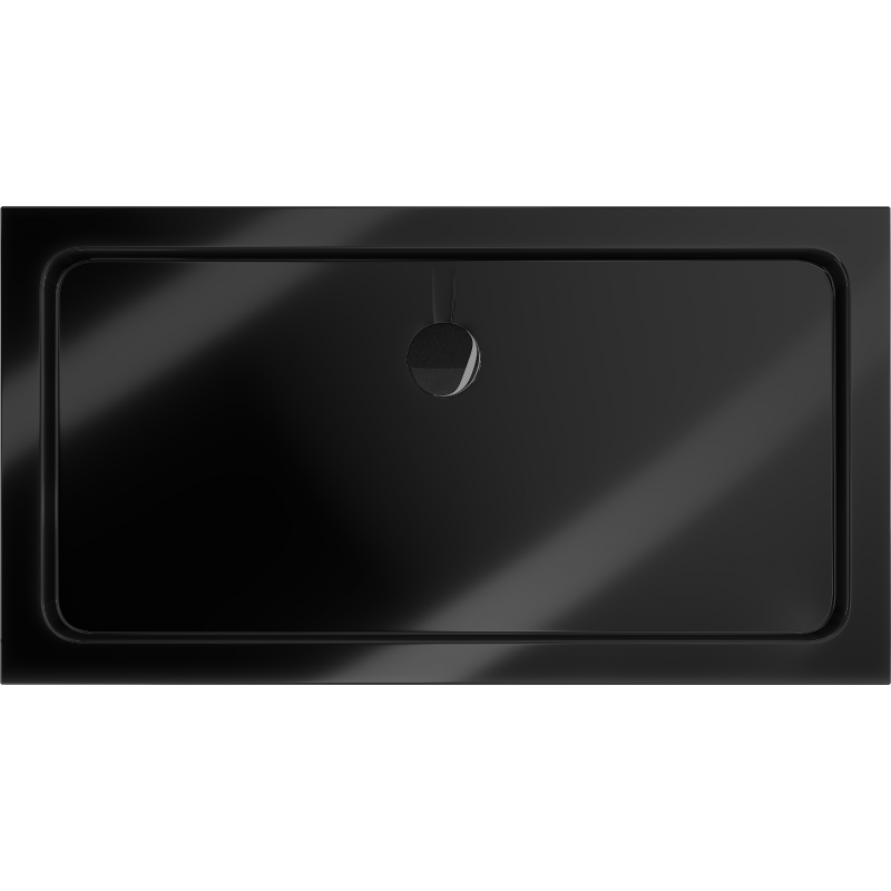 Mexen Flat plato de ducha rectangular slim 120 x 70 cm, negro, sifón negro - 40707012B