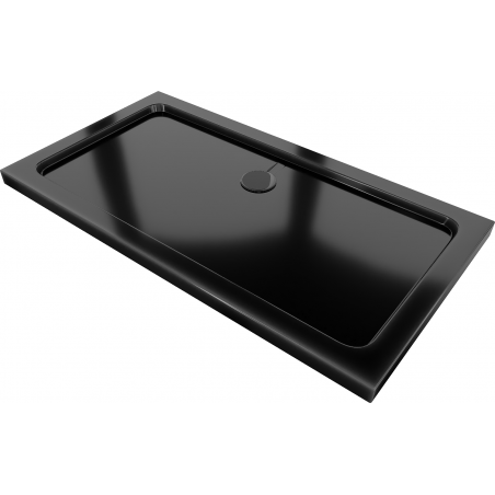 Mexen Flat ristkülikukujuline dušialus slim 130 x 70 cm, must, must sifoon - 40707013B