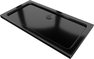 Mexen Flat receveur de douche rectangulaire slim 130 x 70 cm, noir, siphon noir - 40707013B