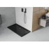 Mexen Flat rectangular slim shower tray 130 x 70 cm, black, black siphon - 40707013B