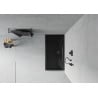 Mexen Flat rectangular slim shower tray 130 x 70 cm, black, black siphon - 40707013B