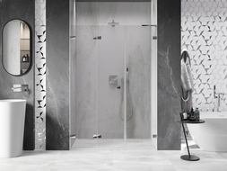 Mexen Lunar-F L porta doccia pieghevole sinistra 120 cm, trasparente, cromo - 836SL-120-050-01-00-L