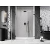 Mexen Lunar-B L 135 cm Left Hinged Shower Door, Transparent, Black - 832SL-135-050-70-00-L