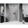Mexen Lunar-B L 135 cm Left Hinged Shower Door, Transparent, Black - 832SL-135-050-70-00-L