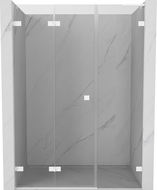Mexen Lunar-F L opvouwbare douchedeur links 115 cm, transparant, wit - 836SL-115-050-20-00-L