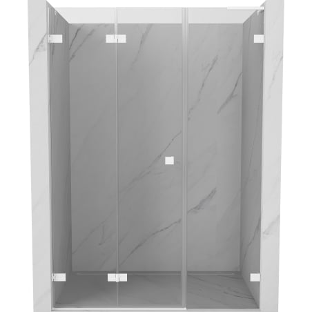 Mexen Lunar-F L drzwi prysznicowe składane lewe 130 cm, transparent, białe - 836SL-130-050-20-00-L