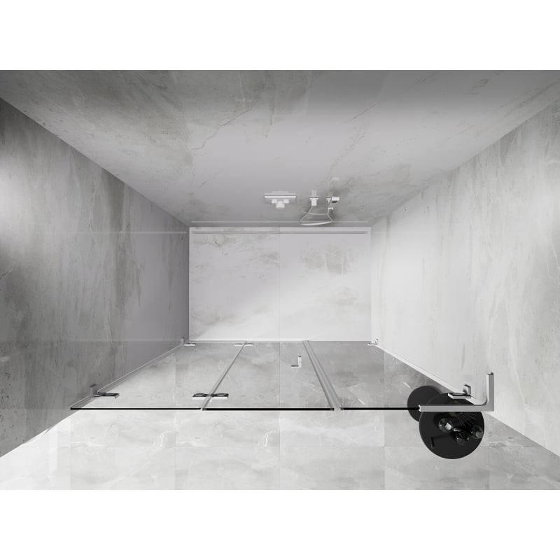 Mexen Lunar-F L drzwi prysznicowe składane lewe 130 cm, transparent, białe - 836SL-130-050-20-00-L
