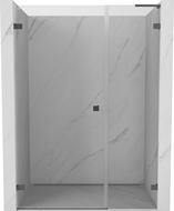 Mexen Lunar-B L Duschpendeltür links 130 cm, transparent, Gun Metal - 832SL-130-050-95-00-L