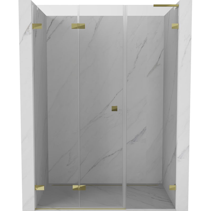 Mexen Lunar-F L faltbare Duschabtrennung links 110 cm, transparent, gold - 836SL-110-050-50-00-L