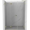 Mexen Lunar-F L drzwi prysznicowe składane lewe 120 cm, transparent, złote - 836SL-120-050-50-00-L