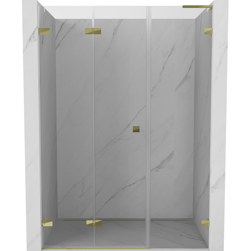 Mexen Lunar-F L folding shower door left 135 cm, transparent, gold - 836SL-135-050-50-00-L
