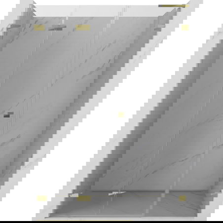 Mexen Lunar-F L vouwdeur douchedeur links 135 cm, transparant, goud - 836SL-135-050-50-00-L