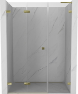Mexen Lunar-F L lijeva sklopiva tuš vrata 135 cm, prozirna, zlatna - 836SL-135-050-50-00-L
