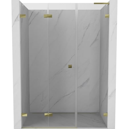 Mexen Lunar-F L folding shower door left 145 cm, transparent, gold - 836SL-145-050-50-00-L